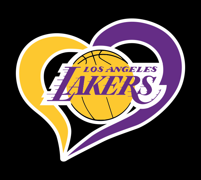 Los Angeles Lakers Heart Logo iron on paper